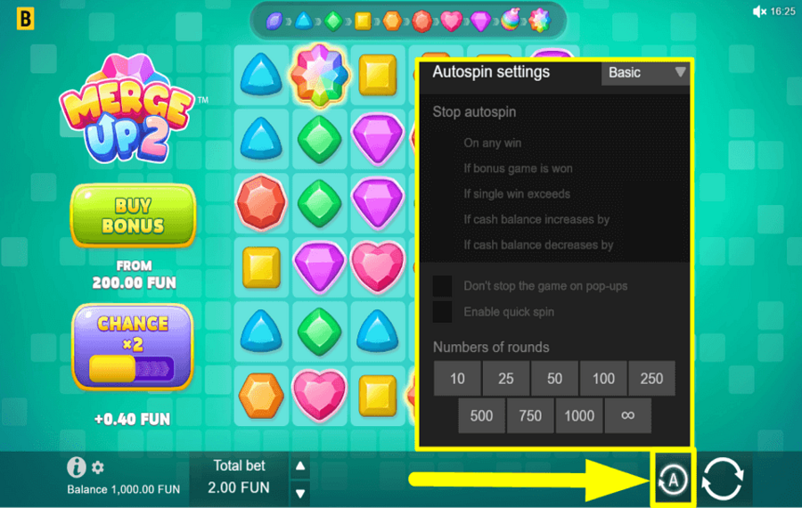 Merge Up 2 INICIAR REPRODUCCIÓN AUTOMÁTICA.