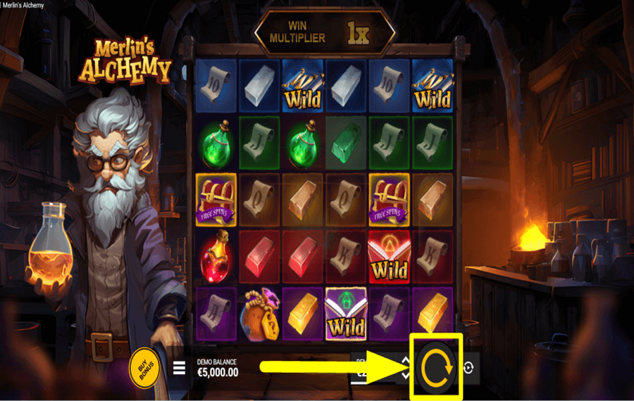 Merlins Alchemy COMMENCE GAMBLING.