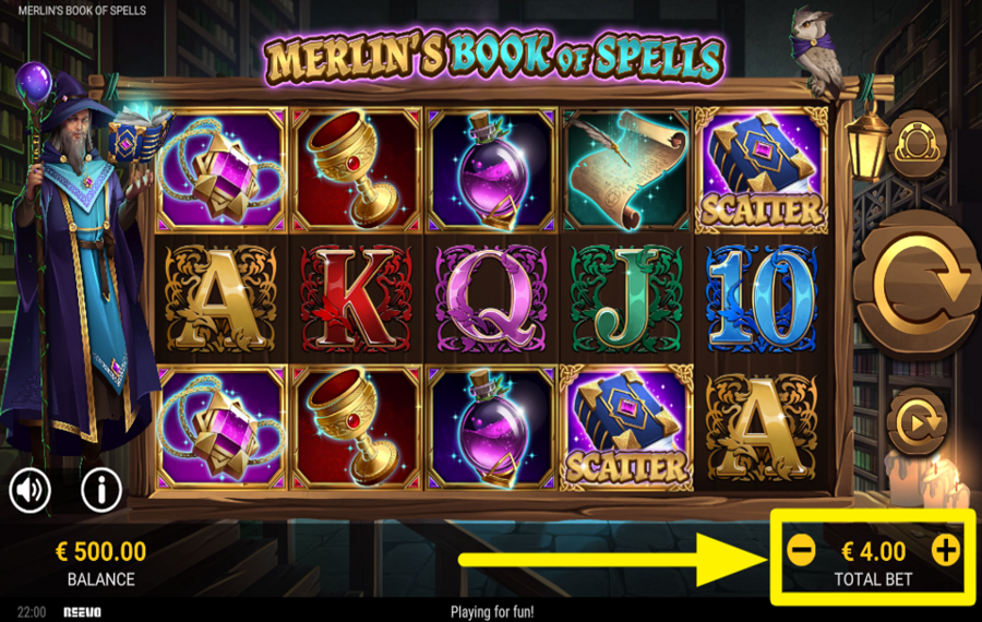 Merlins Book of Spells УСТАНОВИТЕ СВОЮ СТАВКУ.