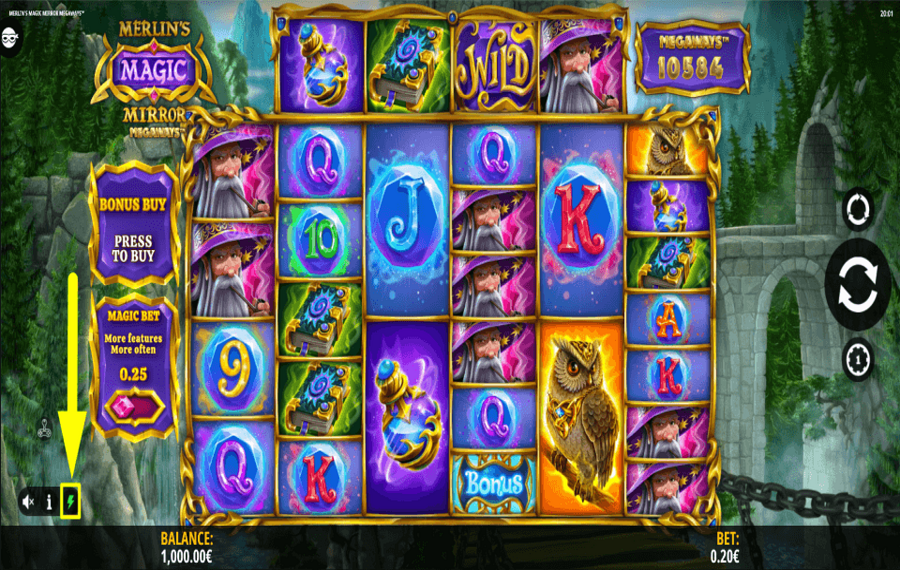 Merlins Magic Mirror Megaways ELIGE GIROS RÁPIDOS.