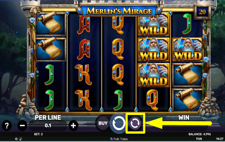 Merlins Mirage STARTEN SIE AUTOMATISCHE SPINS.