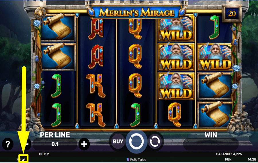 Merlins Mirage BESCHLEUNIGEN SIE DAS SPIEL.