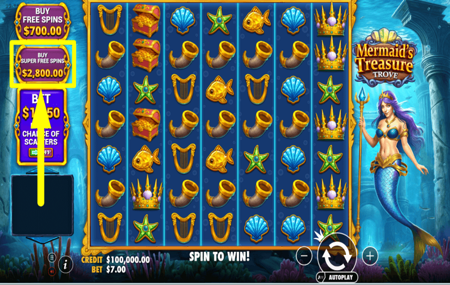 Mermaids Treasure Trove SEIZE MORE TURNS.