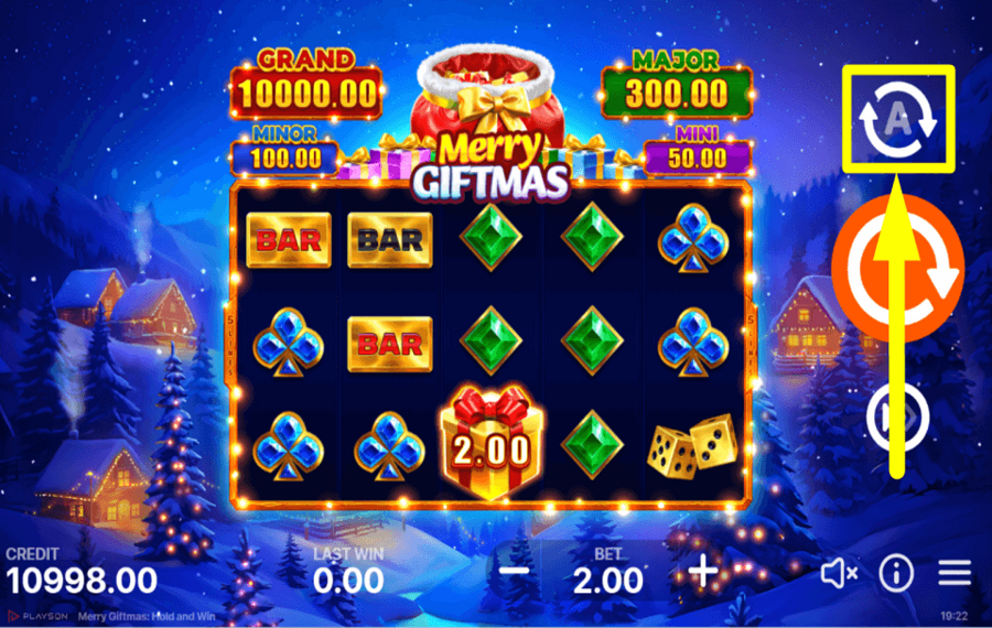 Merry Giftmas Hold and Win ИСПОЛЬЗУЙТЕ АВТОВОСПРОИЗВЕДЕНИЕ.