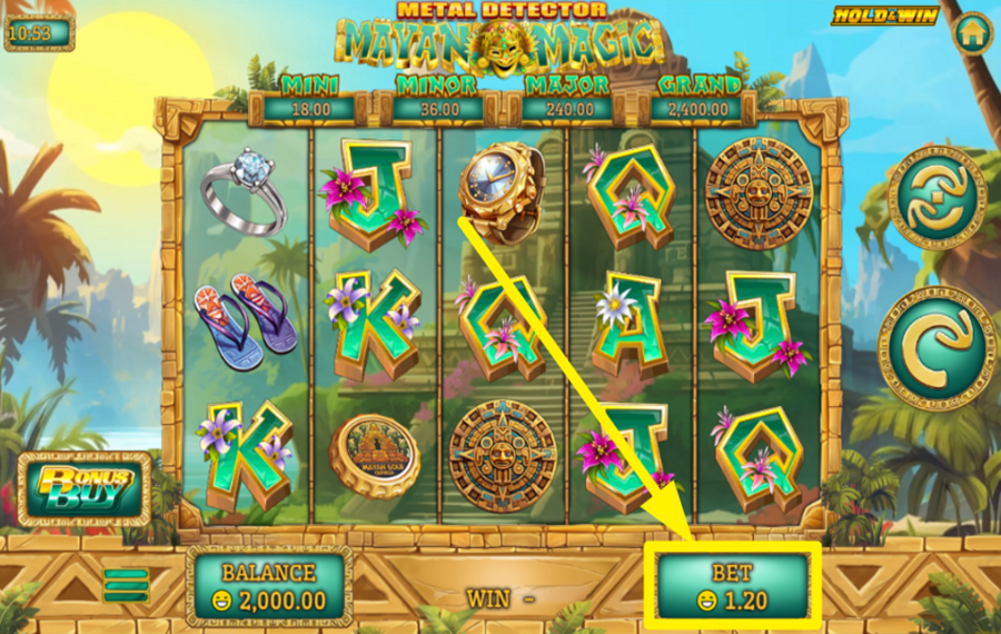 Metal Detector Mayan Magic MODIFICA LA TUA SCOMMESSA.