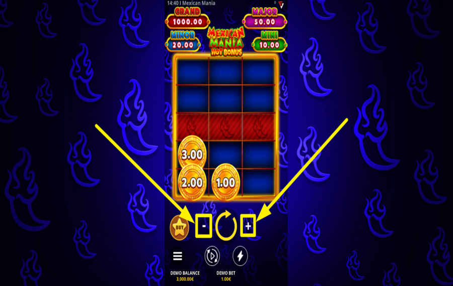 Mexican Mania Hot Bonus MODIFY YOUR BET.