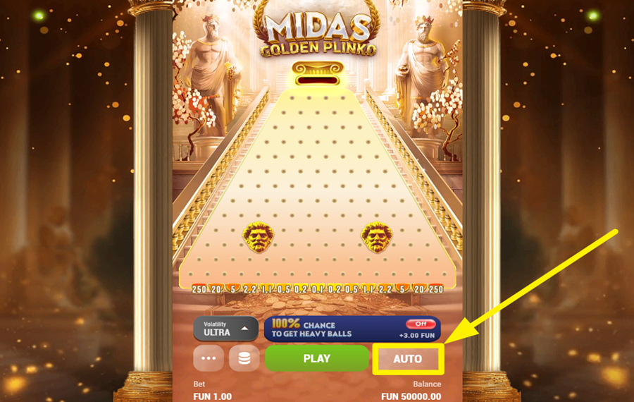 Midas Golden Plinko ATIVE A REPRODUÇÃO AUTOMÁTICA.