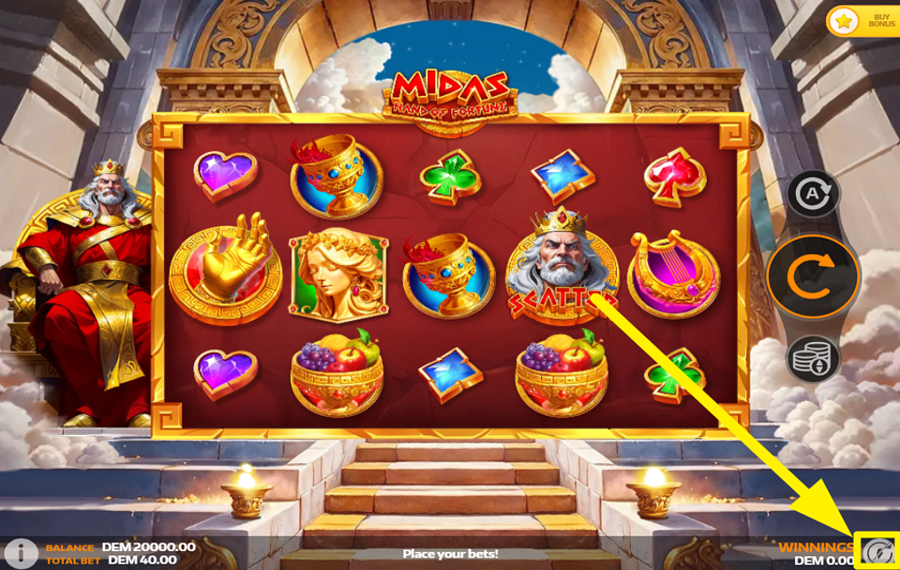 Midas Hand of Fortune CHANGER LA VITESSE.