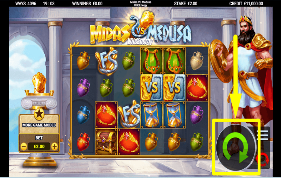 Midas vs Medusa WildEnergy JOUEZ POUR GAGNER DES PRIX.