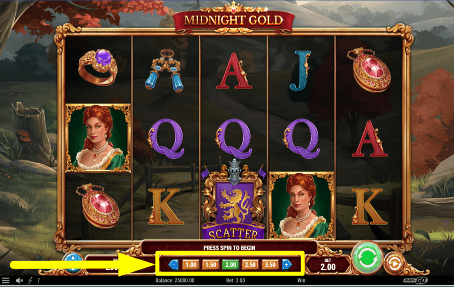 Midnight Gold ASSEGNARE L'IMPORTO DELLA SCOMMESSA.