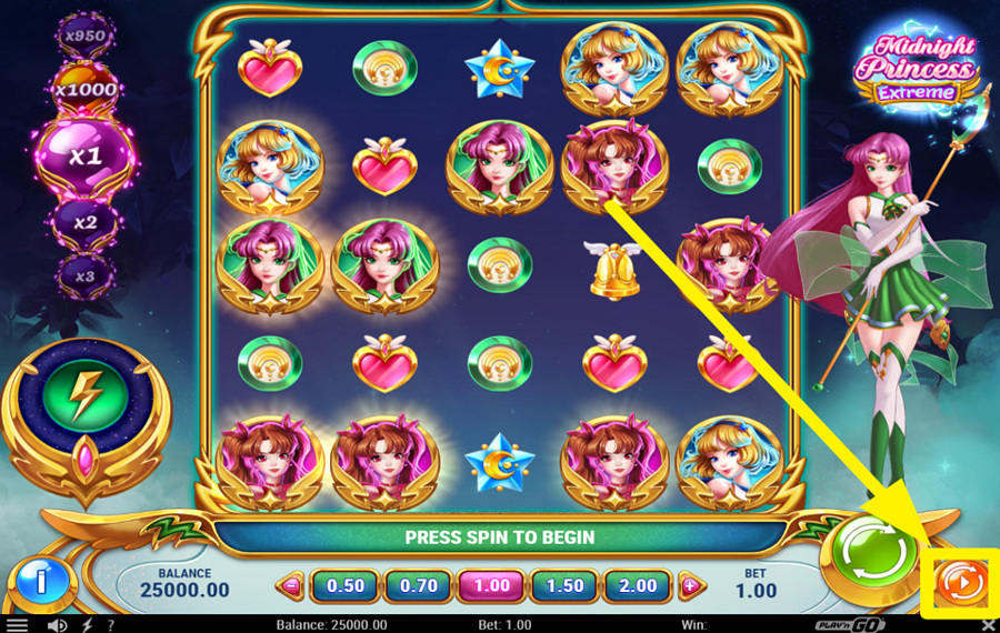 Midnight Princess Extreme ИСПОЛЬЗУЙТЕ АВТОМАТИЧЕСКИЕ ВРАЩЕНИЯ.