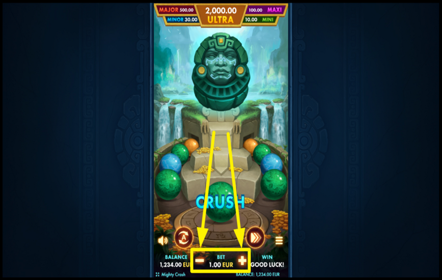 Mighty Crash ADJUST YOUR WAGER.