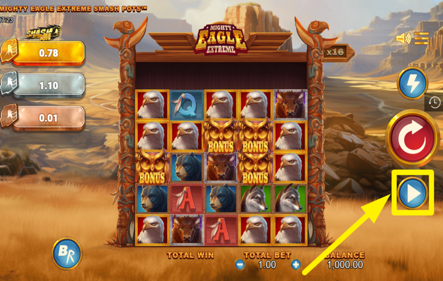 Mighty Eagle Extreme Smash Pots UTILIZZA LA FUNZIONE DI RIPRODUZIONE AUTOMATICA.