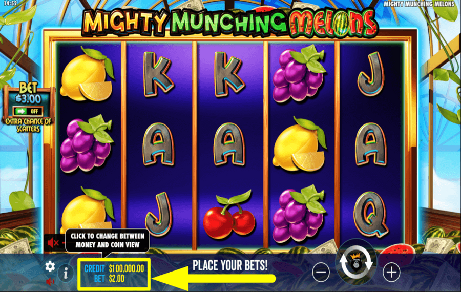 Mighty Munching Melons CHANGE VIEW MODE.