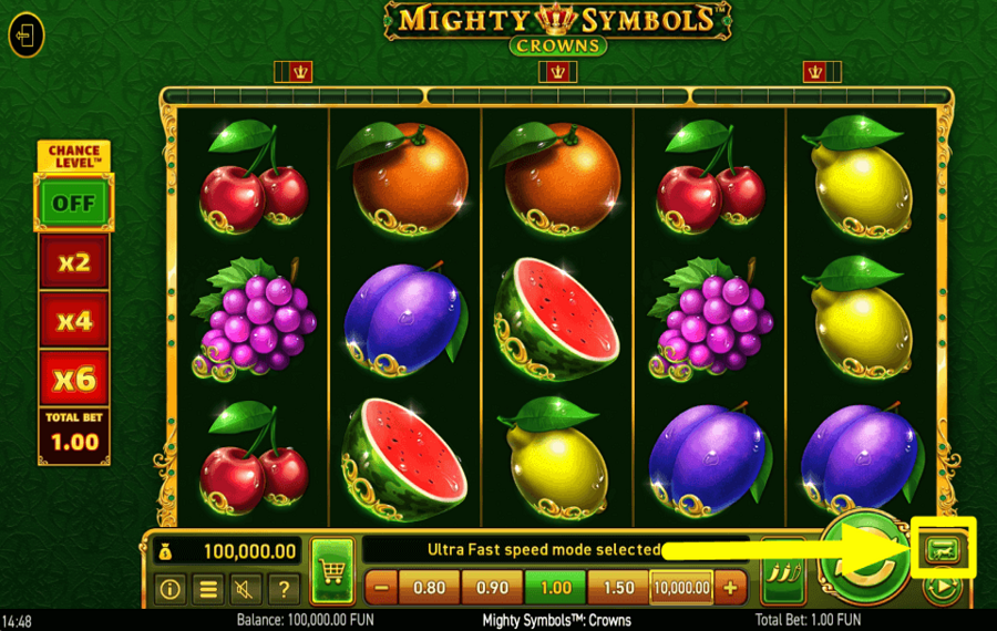Mighty Symbols Crowns CONSIDERE GIROS RÁPIDOS.