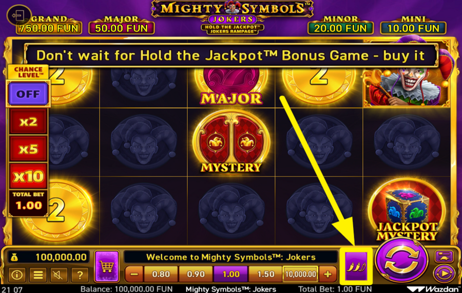 Mighty Symbols Jokers AJUSTER LE NIVEAU DE VOLATILITÉ.