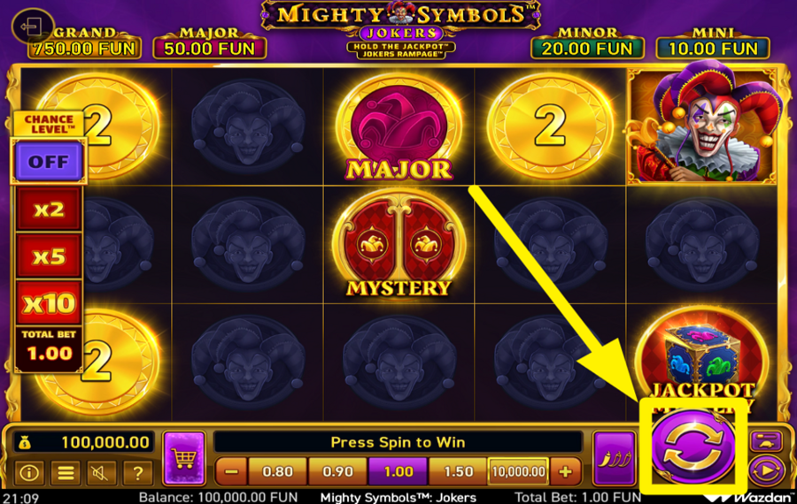 Mighty Symbols Jokers ENTREZ DANS L'ACTION!