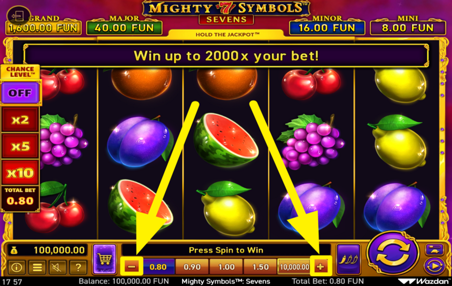 Mighty Symbols Sevens Определитесь со своей ставкой.