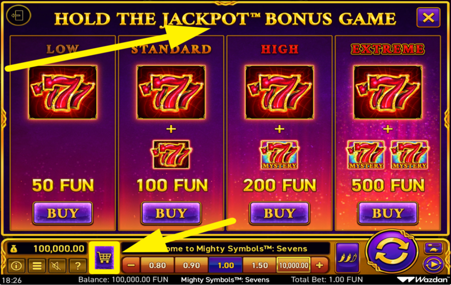Mighty Symbols Sevens КУПИТЬ БОНУСНУЮ ИГРУ.