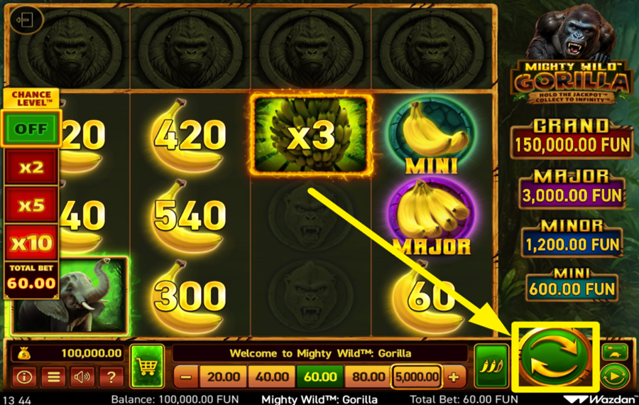 Mighty Wild Gorilla Крутись ради успеха!
