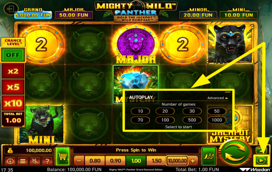 Mighty Wild Panther Grand Diamond Edition ABILITA RIPRODUZIONE AUTOMATICA.