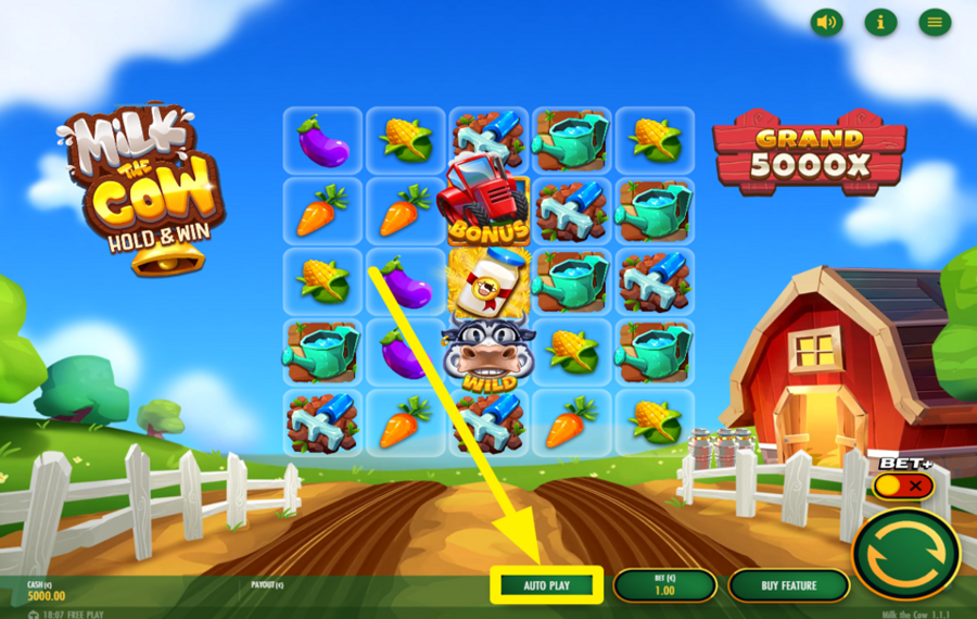 Milk the Cow ИСПОЛЬЗУЙТЕ АВТОВОСПРОИЗВЕДЕНИЕ.