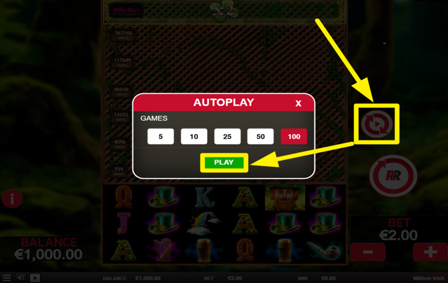 Million Irish ACTIVATE AUTOMATIC SPINNING.