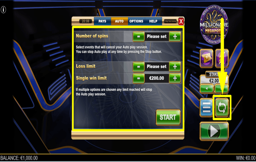 Millionaire Megapots ПРОДОЛЖИТЬ В АВТОМАТИЧЕСКОМ РЕЖИМЕ.