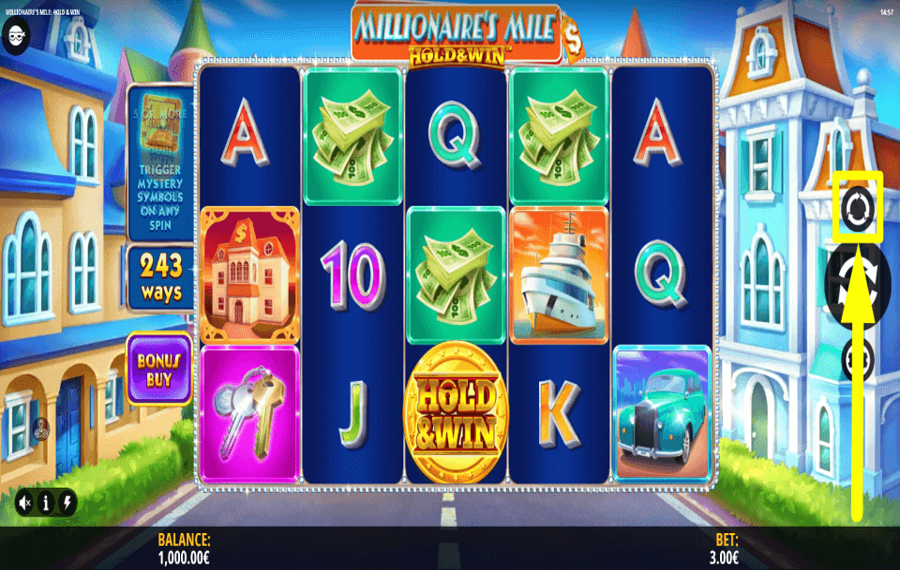 Millionaires Mile Hold and Win TOURNE AUTOMATIQUEMENT.