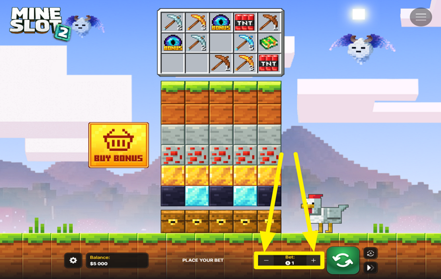 Mine Slot 2 СКОРРЕКТИРУЙТЕ СВОЮ СТАВКУ.