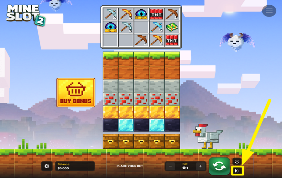 Mine Slot 2 ИЗМЕНИТЕ СКОРОСТЬ.