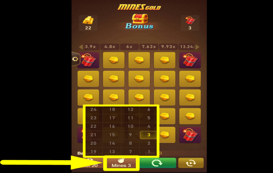 Mines Gold INSTALLER LES MINES.