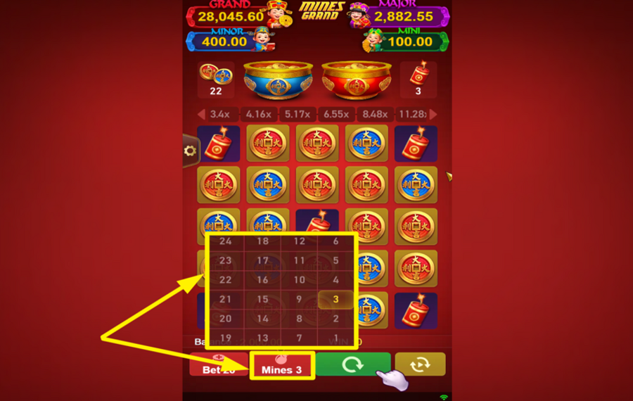 Mines Grand SÉLECTIONNEZ LE NOMBRE DE MINES.