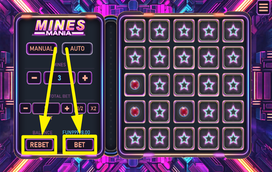 Mines Mania REMETTRE OU PRENDRE UN NOUVEAU DÉPART.