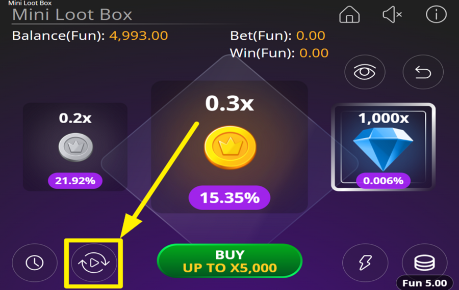 Mini Loot Box UTILIZZA LA RIPRODUZIONE AUTOMATICA.