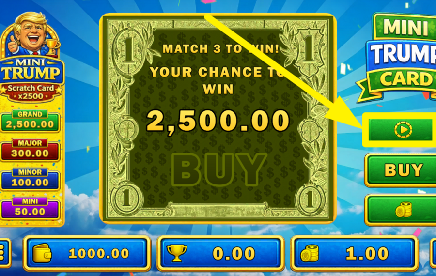 Mini Trump Scratch Card ВКЛЮЧИТЬ АВТОВОСПРОИЗВЕДЕНИЕ.