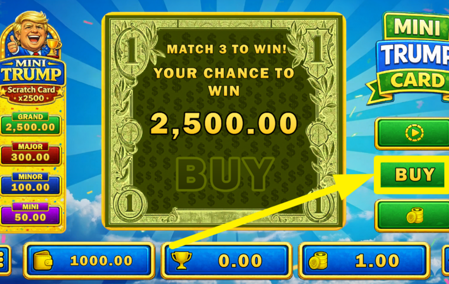 Mini Trump Scratch Card КУПИТЕ ОТКРЫТКУ.