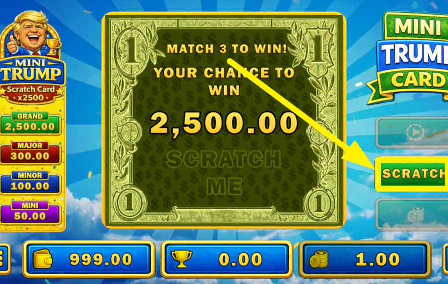Mini Trump Scratch Card ПОЧЕСЬТЕ СЕТКУ.