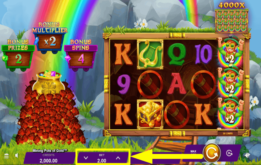 Mining Pots of Gold ESTABLECE TU APUESTA TOTAL.