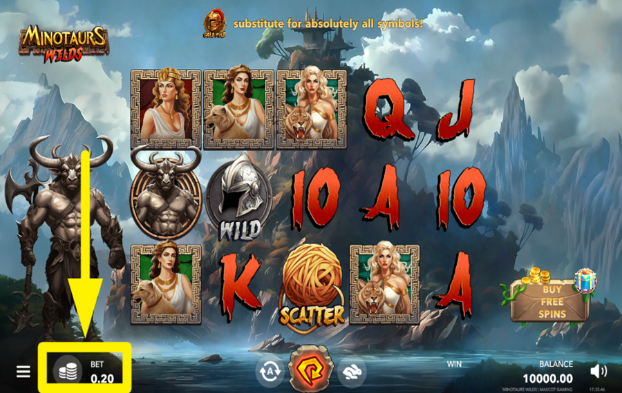 Minotaurs Wilds DETERMINE YOUR BET.
