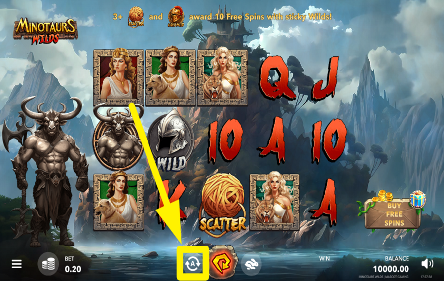 Minotaurs Wilds TRIGGER AUTOMATIC PLAY.