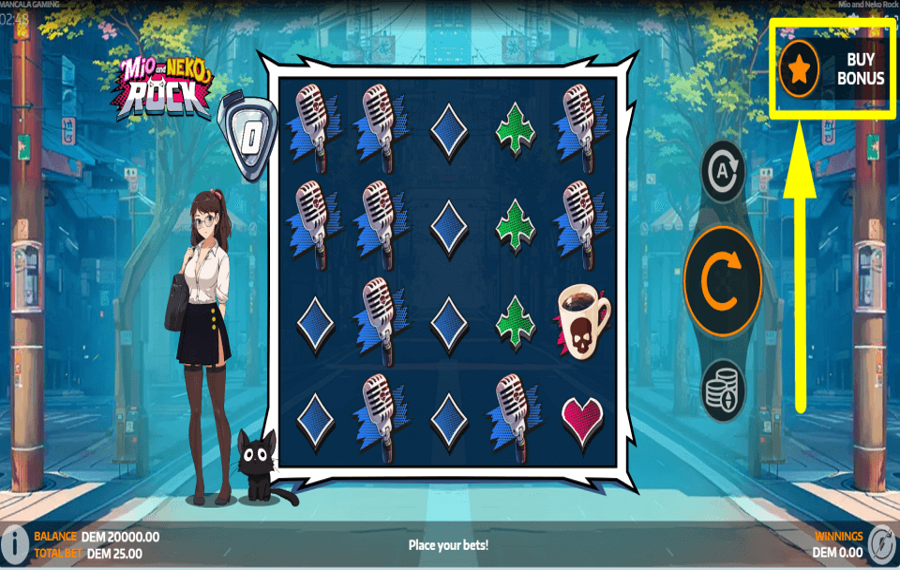 Mio and Neko Rock GRAB FREE SPINS.