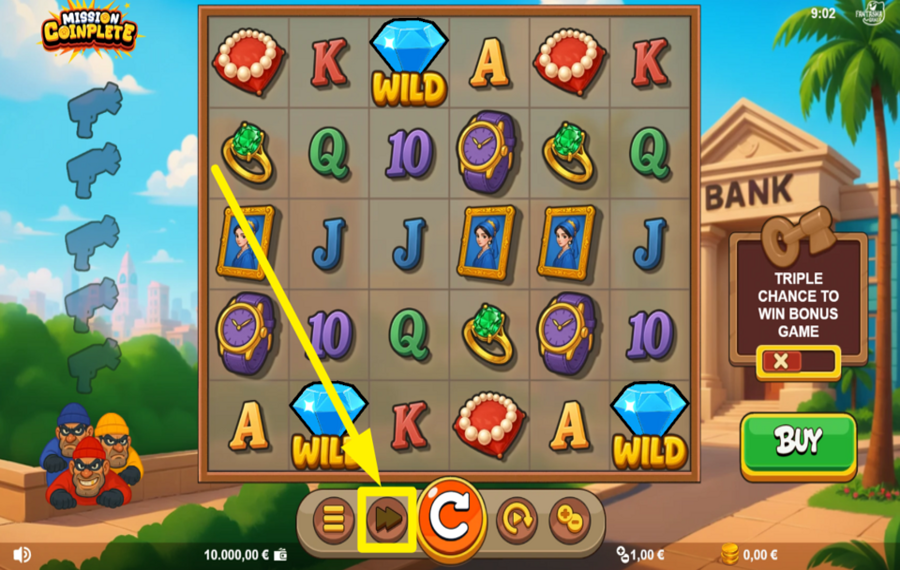 Mission Coinplete AUGMENTE LA VITESSE.