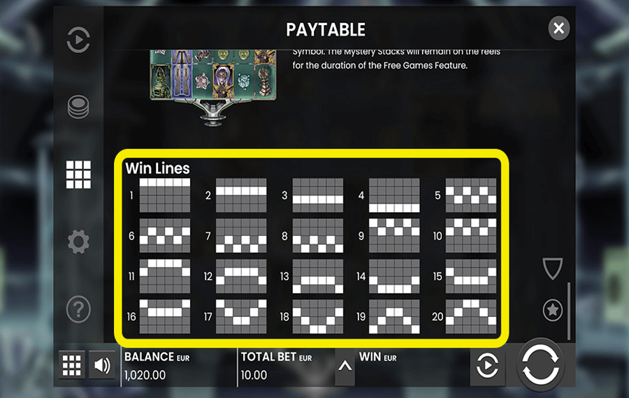 Mystery Mission to the Moon Choose the paylines.