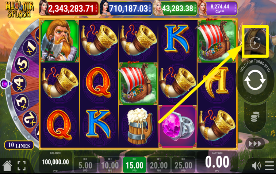 Mjolnir Splash USE THE AUTOMATED SPINS.