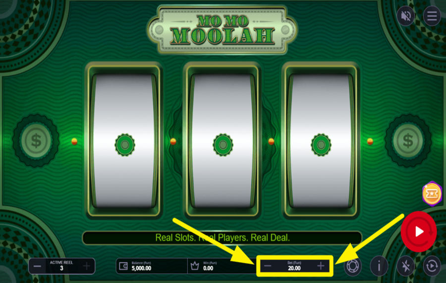 Mo Mo Moolah ВЫБЕРИТЕ ОБЩУЮ СТАВКУ.