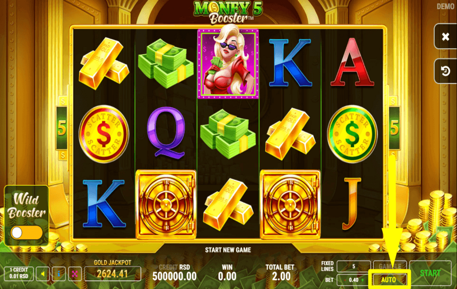 Money 5 Booster INICIAR REPRODUCCIÓN AUTOMÁTICA.