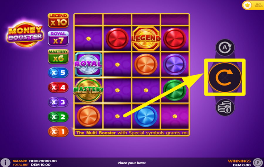 Money Booster ВРАЩАЙТЕ БАРАБАНОВЫ.