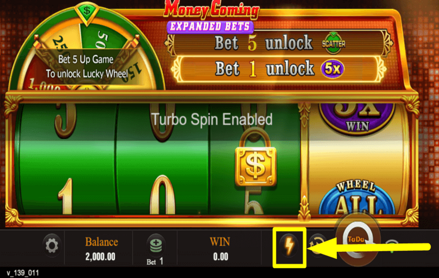 Money Coming Expanded Bets CHANGE SPIN SPEED.