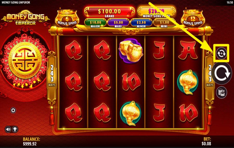 Money Gong Emperor UTILISER LA LECTURE AUTOMATIQUE.